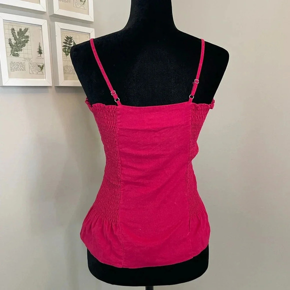 Maeve Pink Smocked Peplum Ruffle Tank Top - Picture 6 of 10